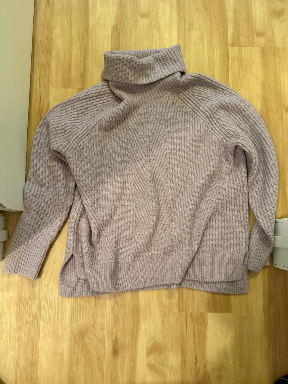 Madewell Dusty Mauve Ribbed Turtleneck Sweater
